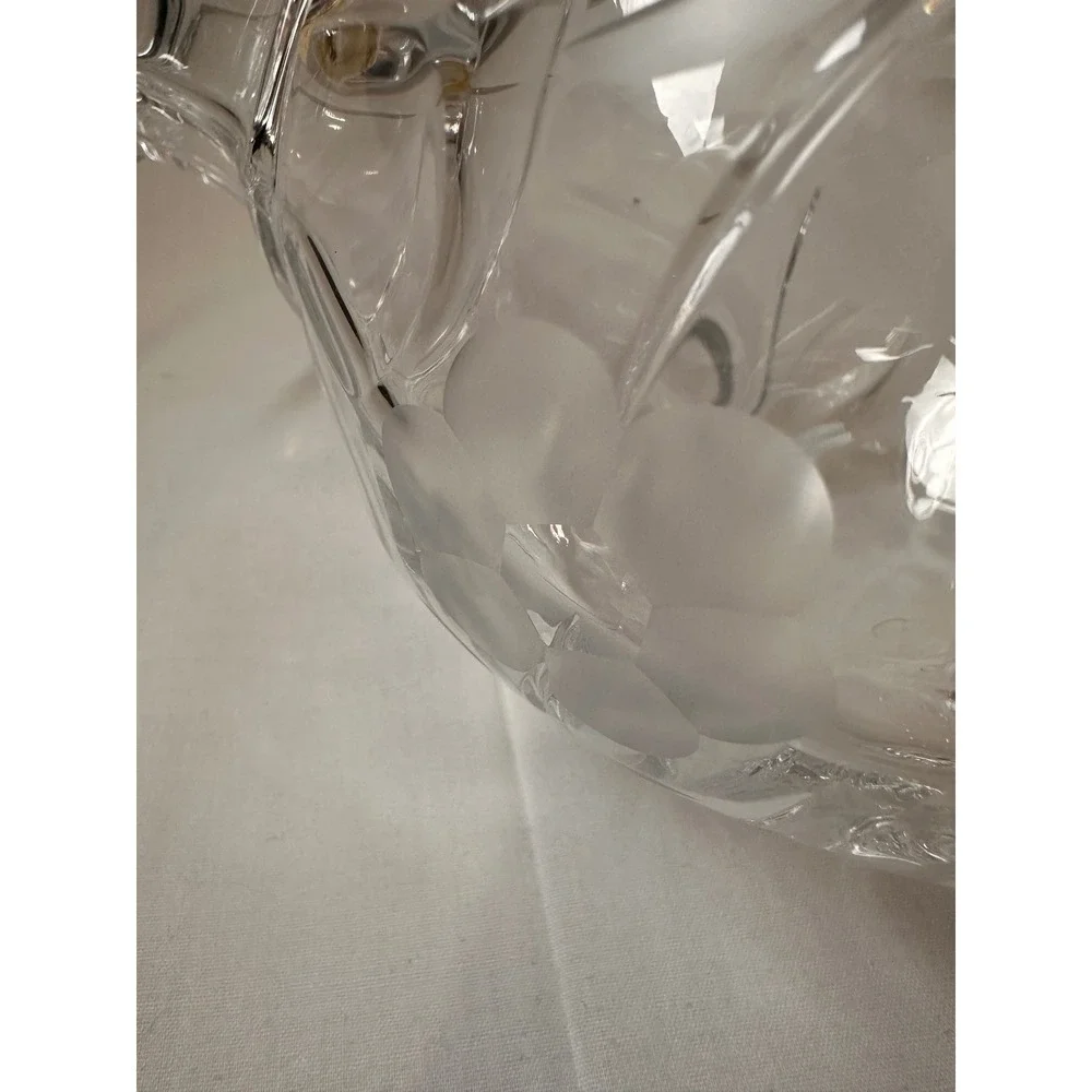 Gorham Lead Crystal Whiskey Decanter‎ Floral Diamond Cut WGermany 11 inch Clear